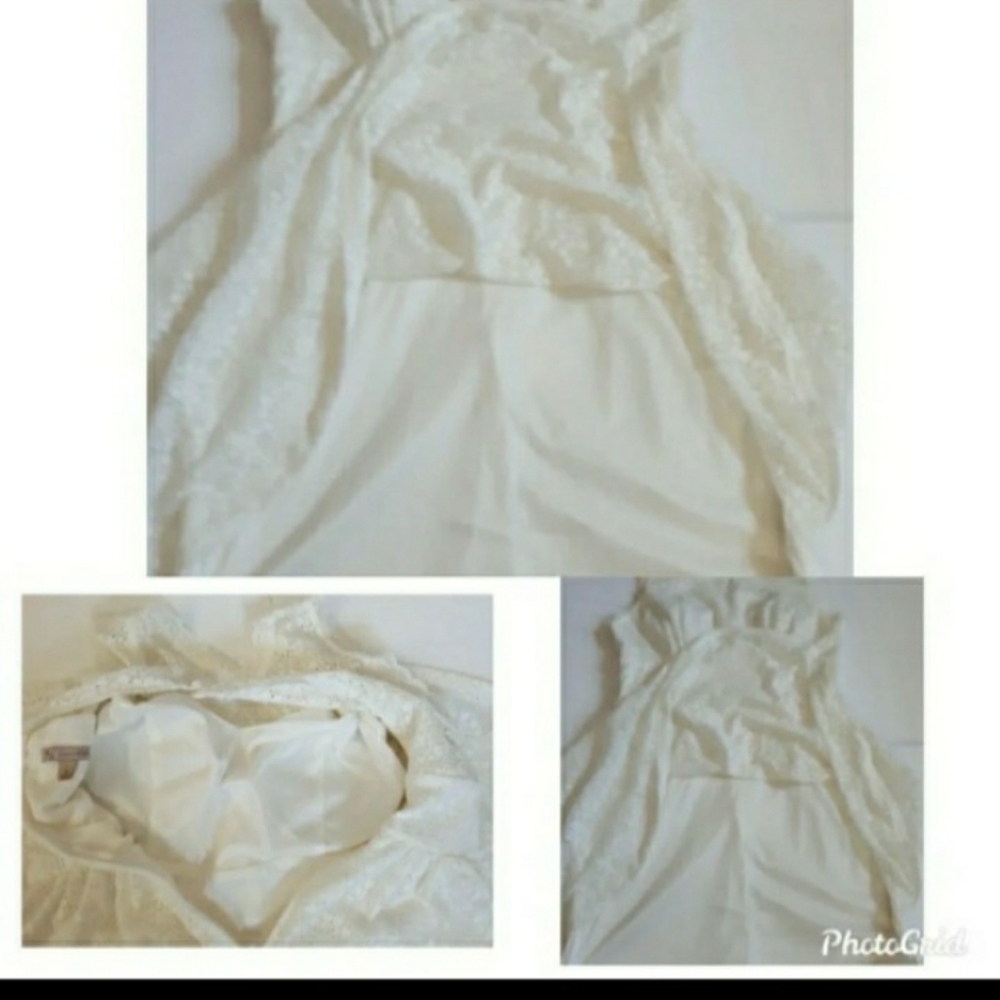 Womens Ivory Lace Lined Sleeveless Dress sz 12 - Picture 4 of 12
